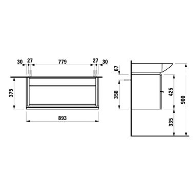 LAUFEN Тумба под умывальник подвесная Palace (H4012520754631)